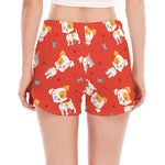 Cartoon Jack Russell Terrier Print Women's Split Running Shorts