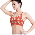 Cartoon Jack Russell Terrier Print Women's Sports Bra
