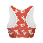 Cartoon Jack Russell Terrier Print Women's Sports Bra