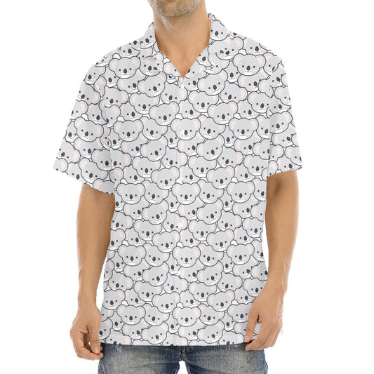 Cartoon Koala Pattern Print Aloha Shirt