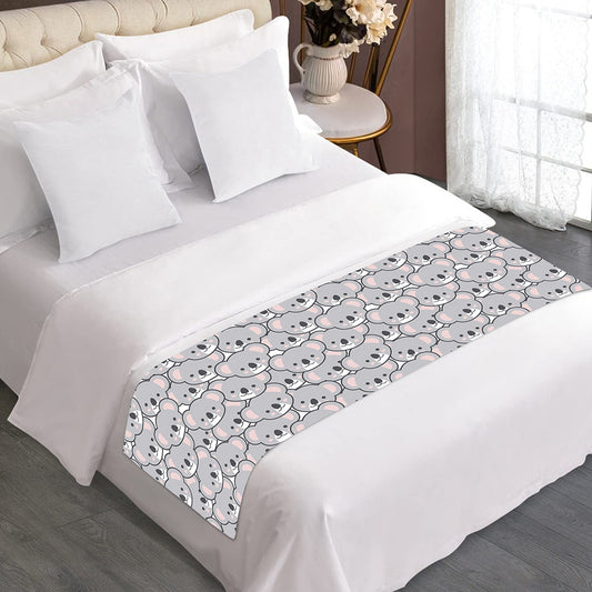 Cartoon Koala Pattern Print Bed Runner