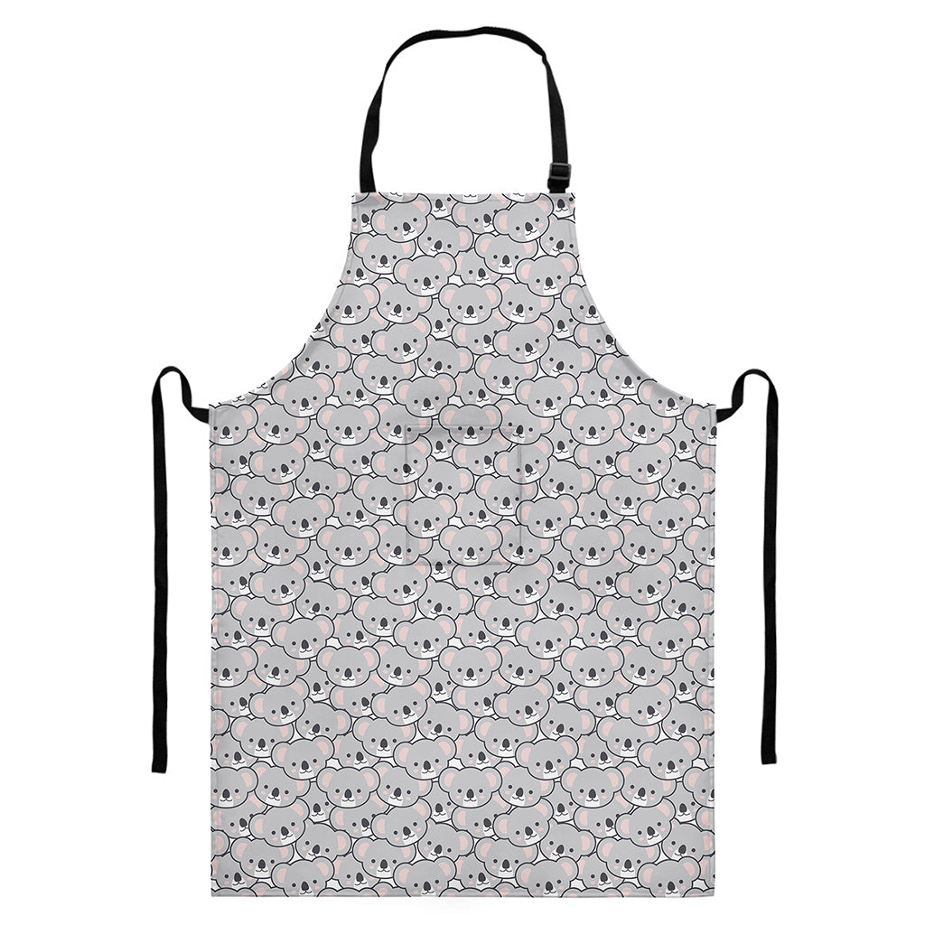 Cartoon Koala Pattern Print Bib Apron With Pocket