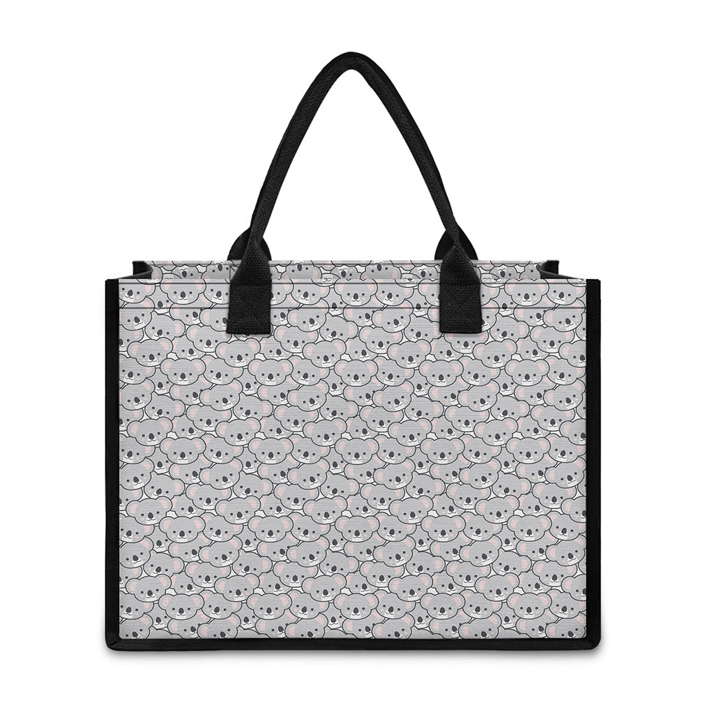Cartoon Koala Pattern Print Canvas Tote Bag