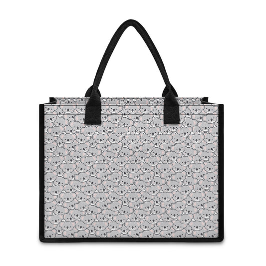 Cartoon Koala Pattern Print Canvas Tote Bag