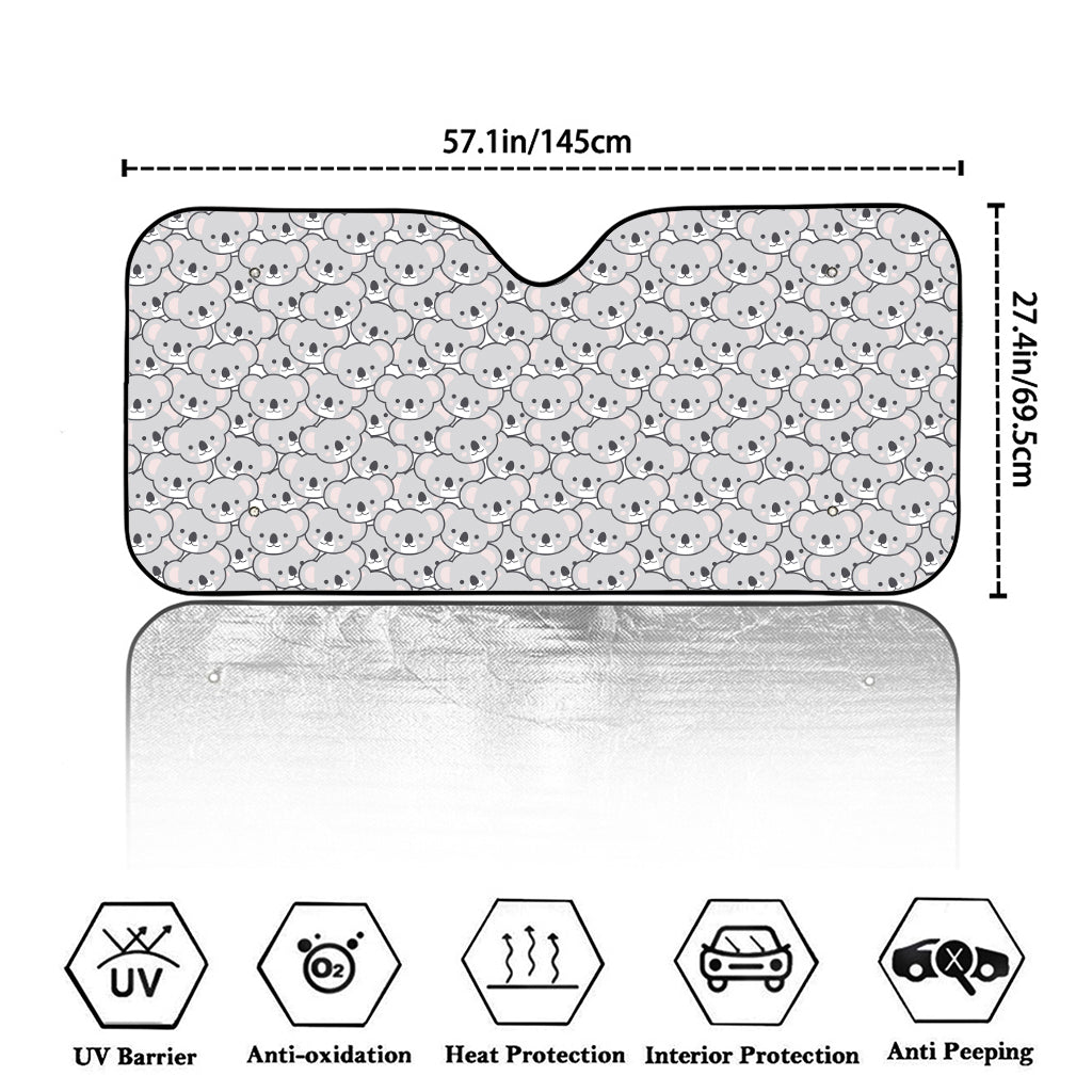 Cartoon Koala Pattern Print Car Windshield Sun Shade