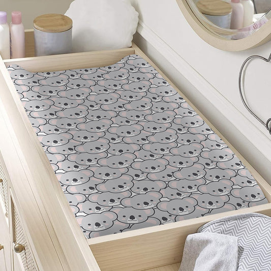 Cartoon Koala Pattern Print Changing Pad Cover
