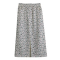 Cartoon Koala Pattern Print Cotton Front Slit Maxi Skirt