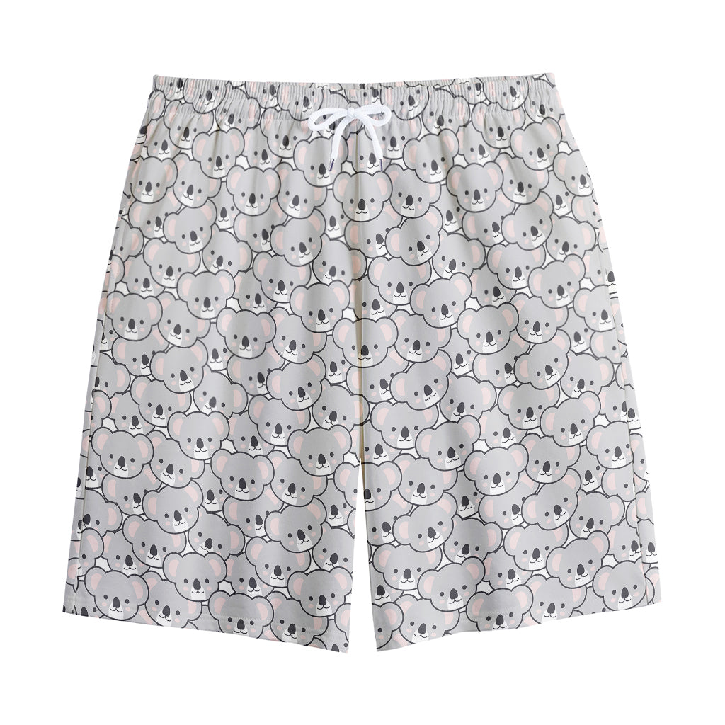 Cartoon Koala Pattern Print Cotton Shorts