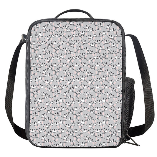 Cartoon Koala Pattern Print Crossbody Lunch Bag