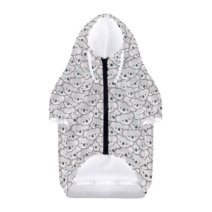 Cartoon Koala Pattern Print Dog Zip Up Hoodie