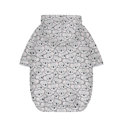 Cartoon Koala Pattern Print Dog Zip Up Hoodie