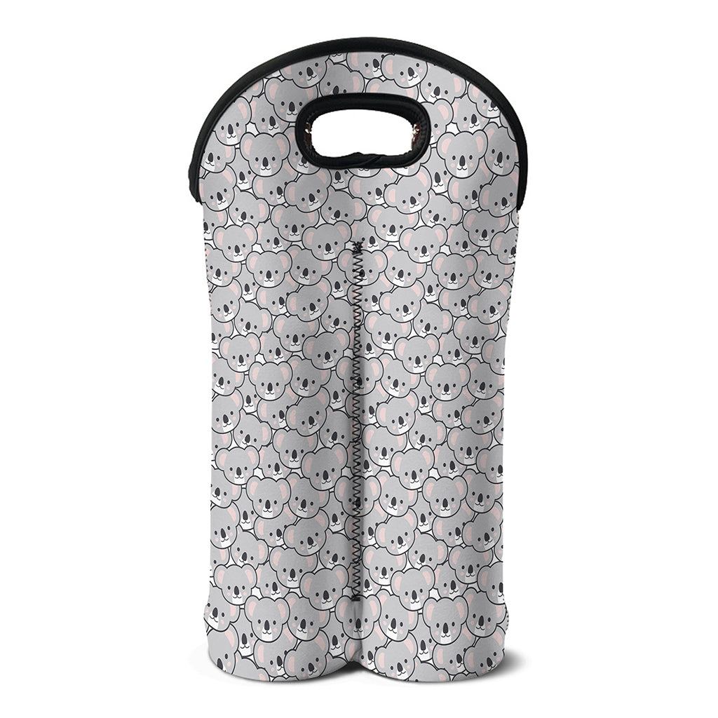 Cartoon Koala Pattern Print Double Neoprene Wine Tote