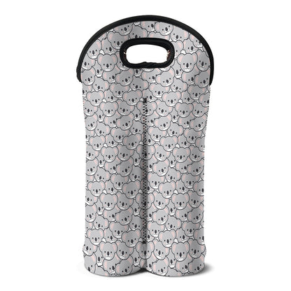 Cartoon Koala Pattern Print Double Neoprene Wine Tote