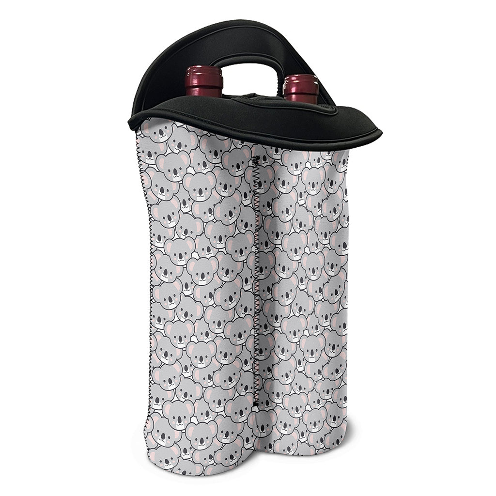 Cartoon Koala Pattern Print Double Neoprene Wine Tote