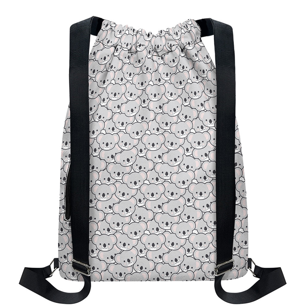 Cartoon Koala Pattern Print Drawstring Backpack