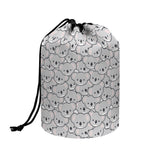 Cartoon Koala Pattern Print Drawstring Makeup Bag