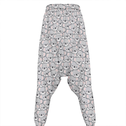 Cartoon Koala Pattern Print Hammer Pants