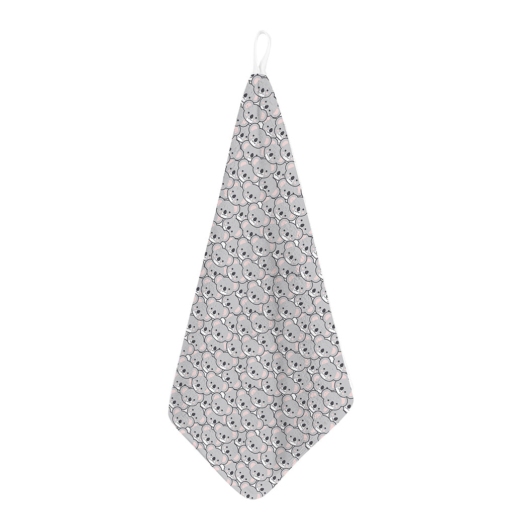 Cartoon Koala Pattern Print Hand Towel