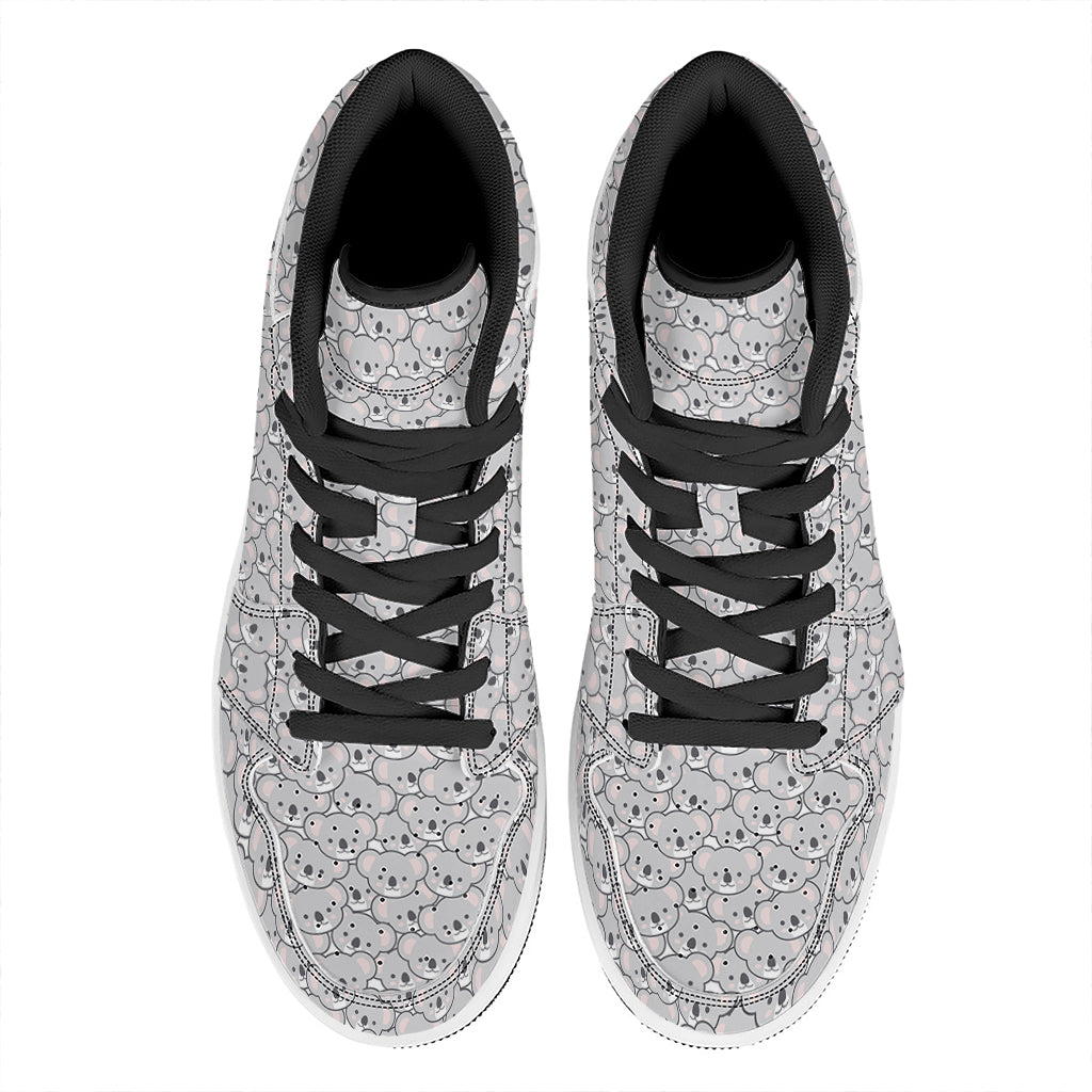 Cartoon Koala Pattern Print High Top Leather Sneakers