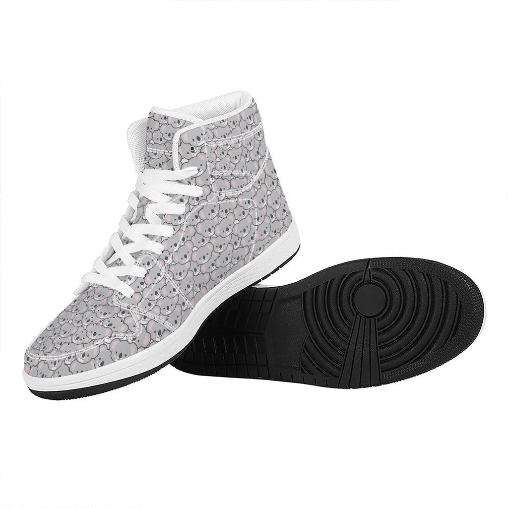 Cartoon Koala Pattern Print High Top Leather Sneakers