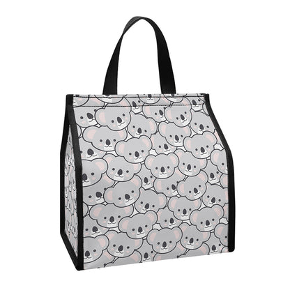 Cartoon Koala Pattern Print Insulated Lunch Tote
