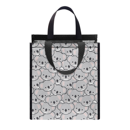 Cartoon Koala Pattern Print Insulated Lunch Tote