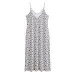 Cartoon Koala Pattern Print Jersey Midi Cami Dress