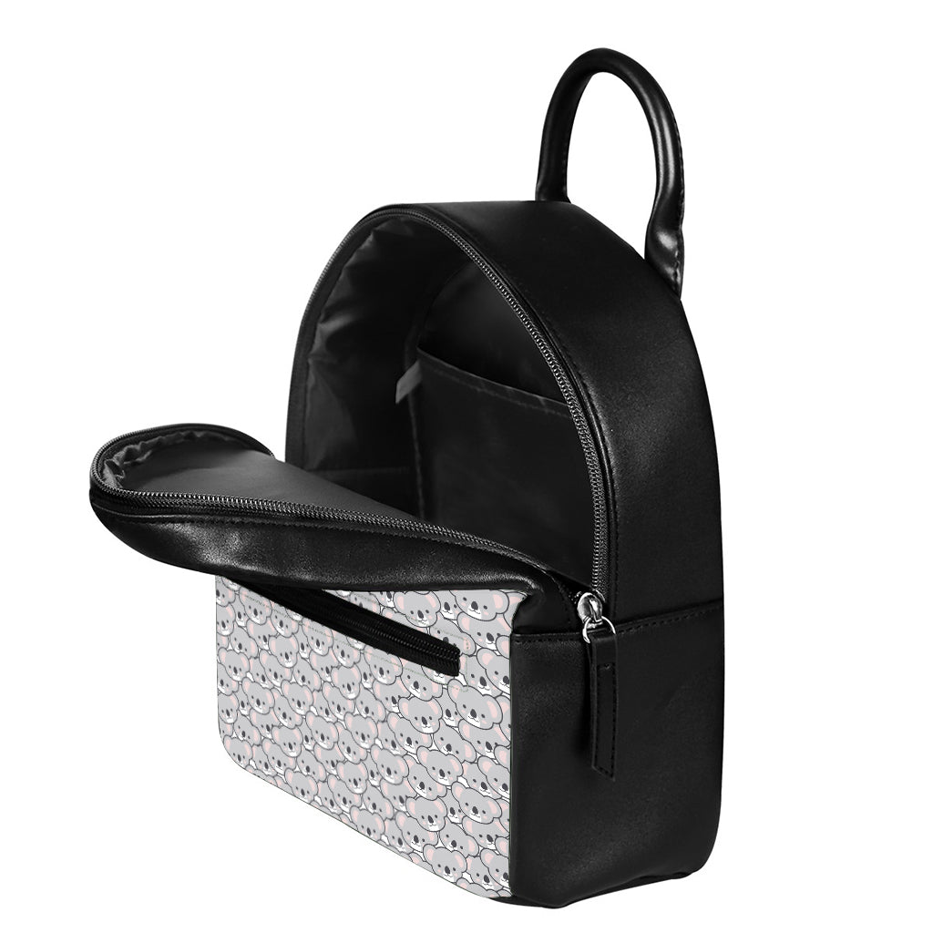 Cartoon Koala Pattern Print Leather Backpack