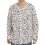 Cartoon Koala Pattern Print Long Sleeve Baseball Jersey