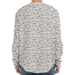 Cartoon Koala Pattern Print Long Sleeve Baseball Jersey