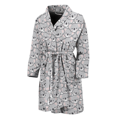 Cartoon Koala Pattern Print Men's Bathrobe
