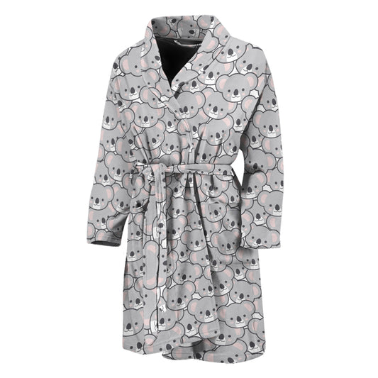 Cartoon Koala Pattern Print Men's Bathrobe