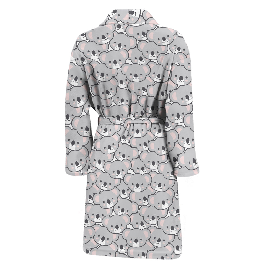 Cartoon Koala Pattern Print Men's Bathrobe