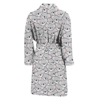 Cartoon Koala Pattern Print Men's Bathrobe