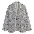 Cartoon Koala Pattern Print Men's Cotton Blazer