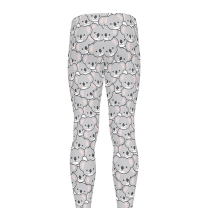 Cartoon Koala Pattern Print Men's leggings