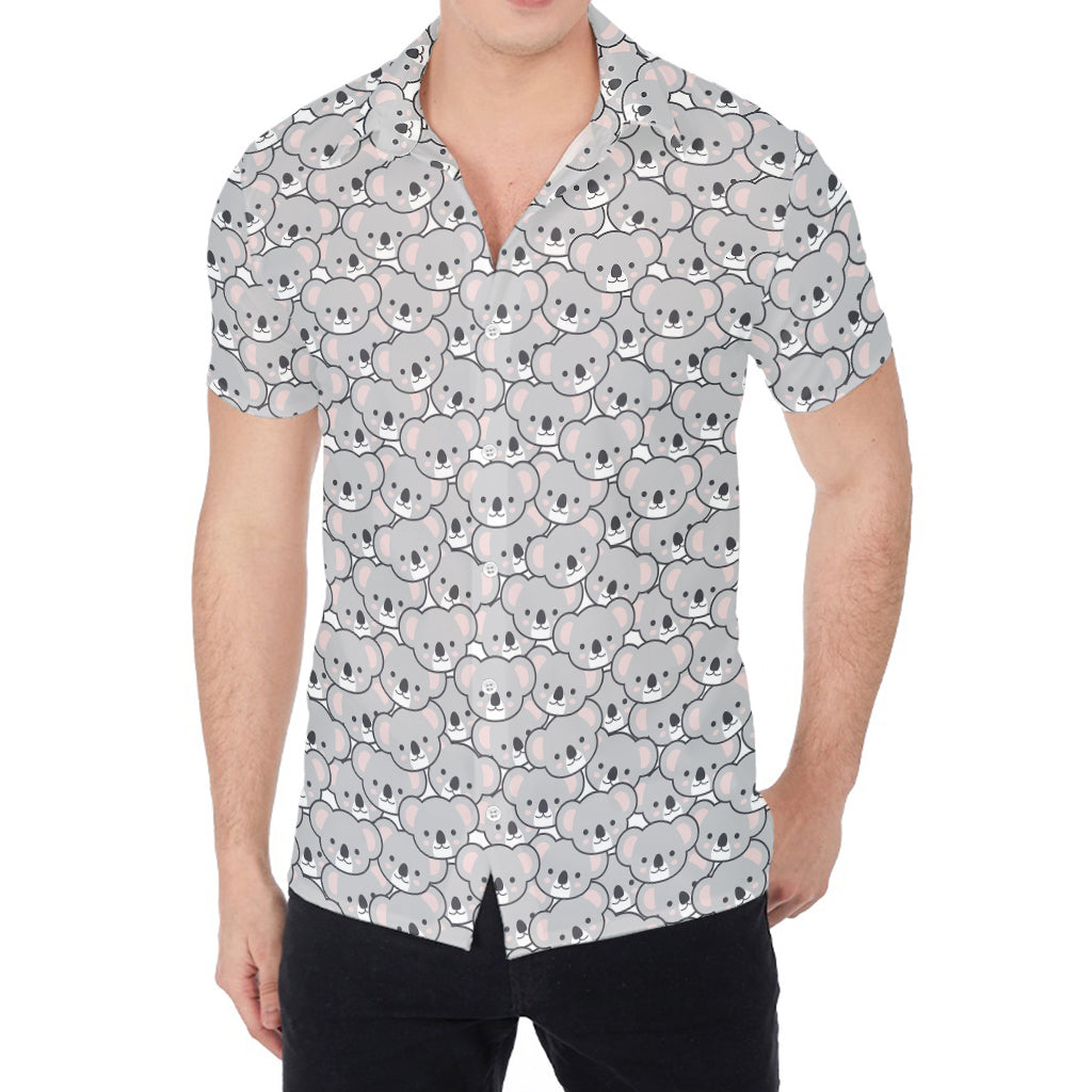 Cartoon Koala Pattern Print Men's Shirt