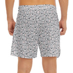 Cartoon Koala Pattern Print Men's Split Running Shorts