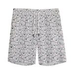 Cartoon Koala Pattern Print Men's Sports Shorts