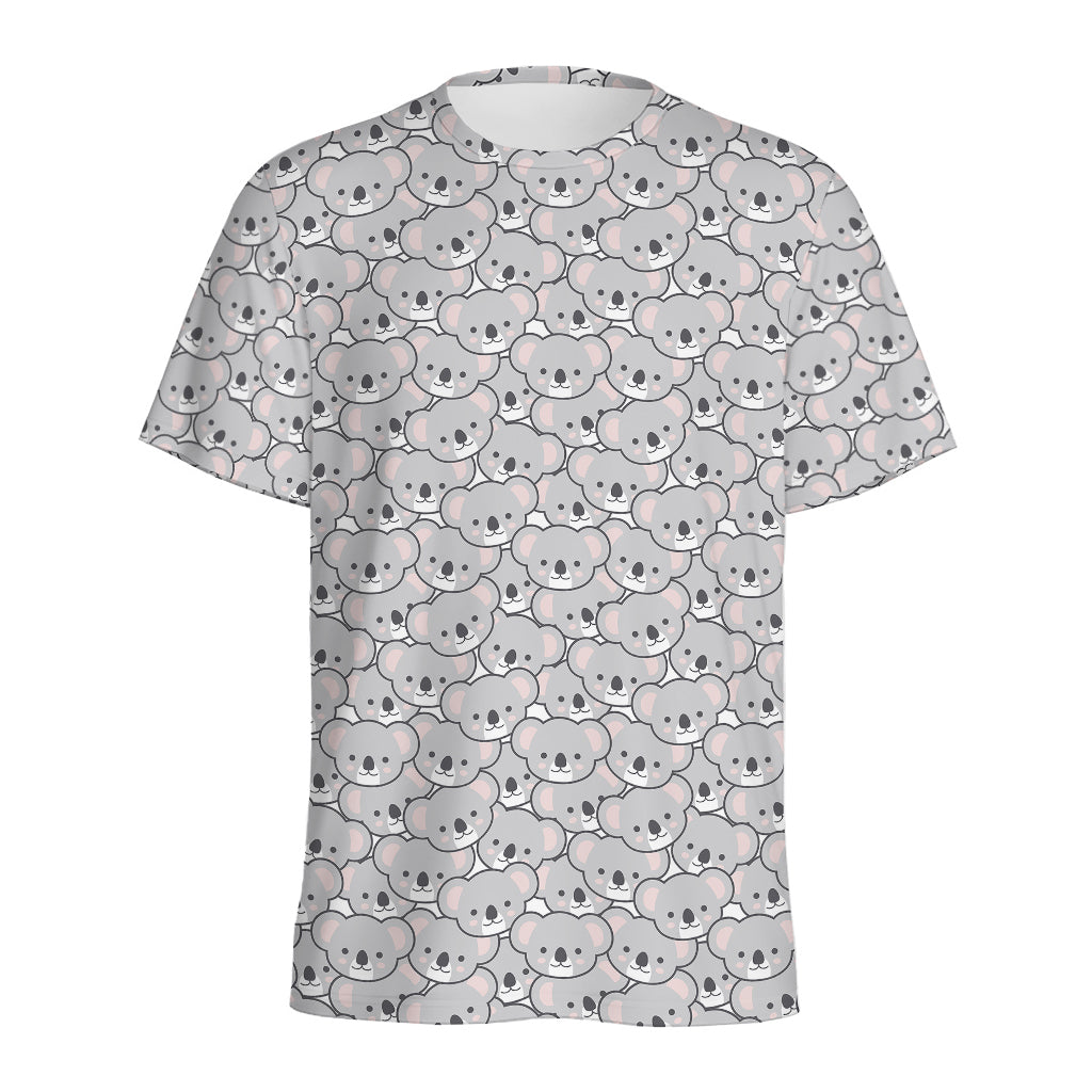 Cartoon Koala Pattern Print Men's Sports T-Shirt