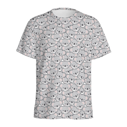 Cartoon Koala Pattern Print Men's Sports T-Shirt