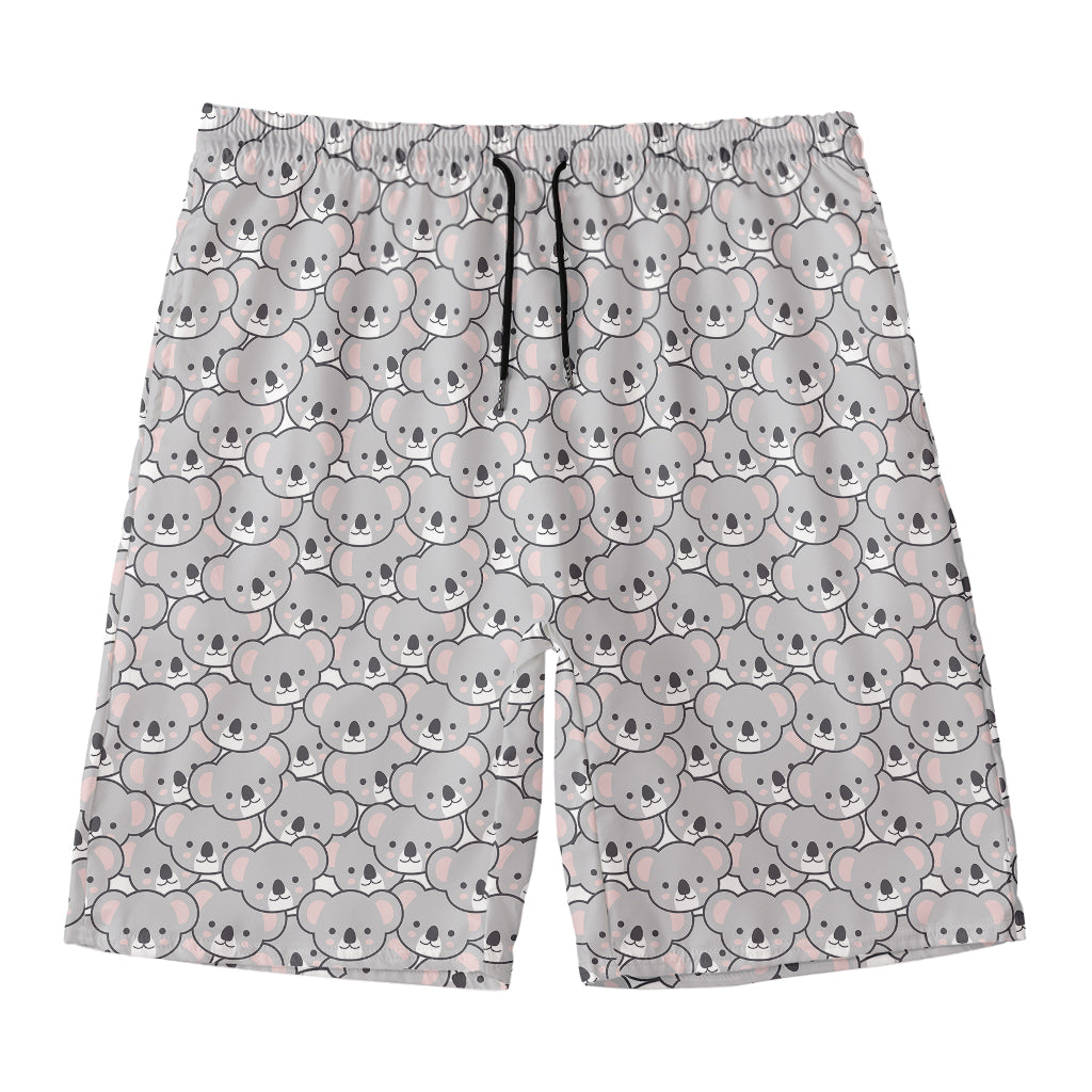 Cartoon Koala Pattern Print Men's Swim Trunks