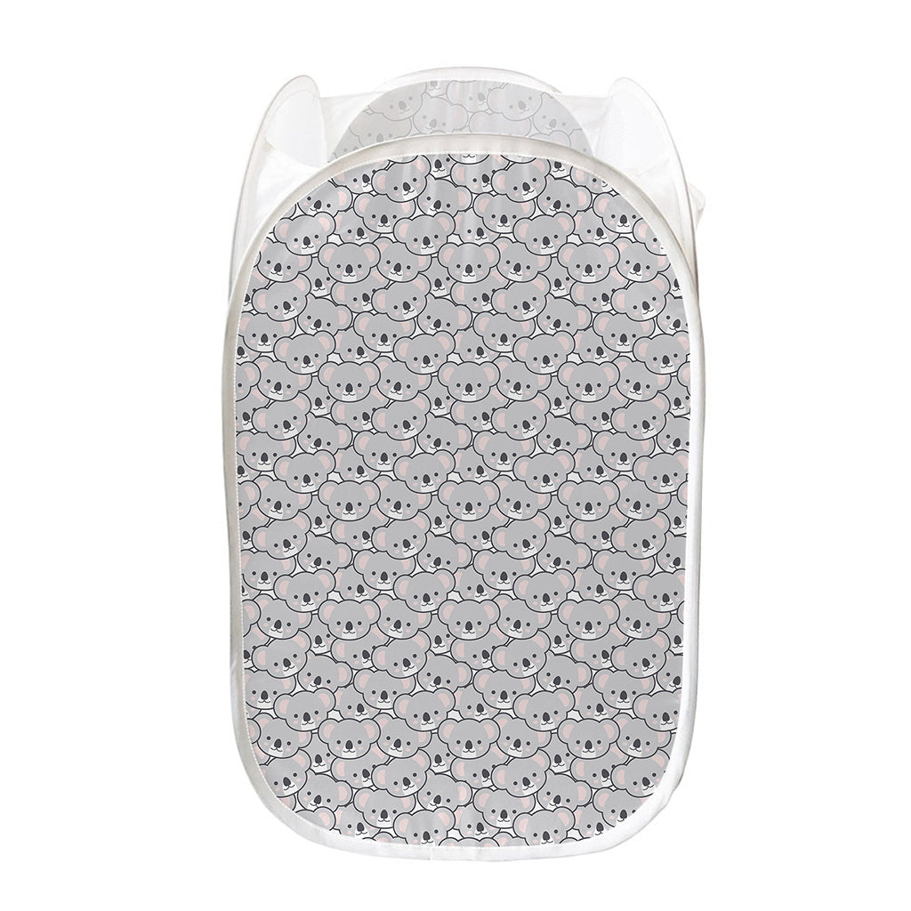 Cartoon Koala Pattern Print Mesh Laundry Hamper
