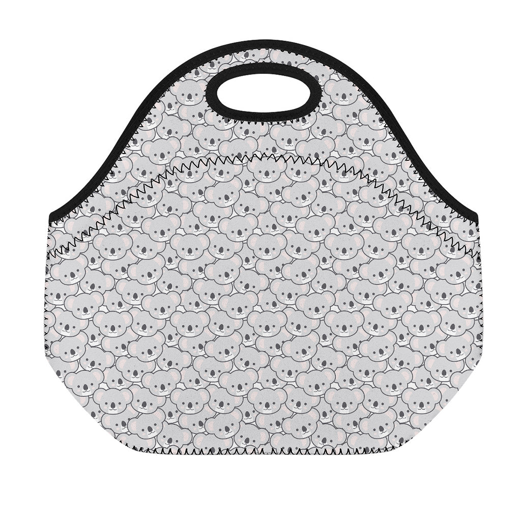 Cartoon Koala Pattern Print Neoprene Lunch Bag