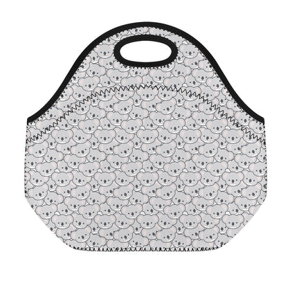 Cartoon Koala Pattern Print Neoprene Lunch Bag