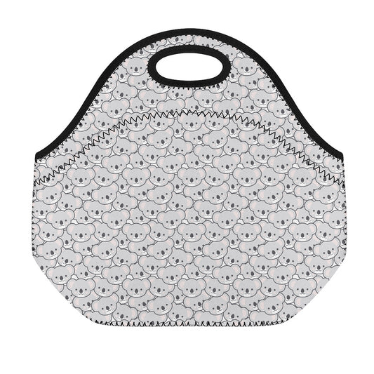 Cartoon Koala Pattern Print Neoprene Lunch Bag
