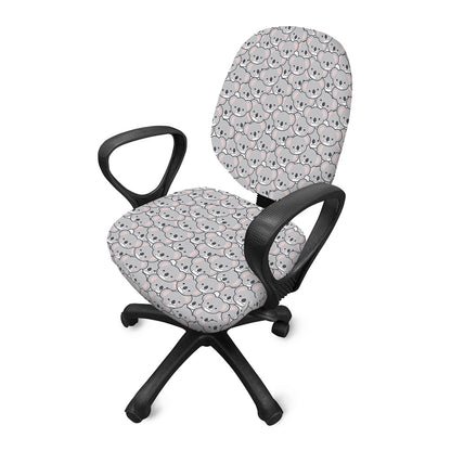 Cartoon Koala Pattern Print Office Chair Cover