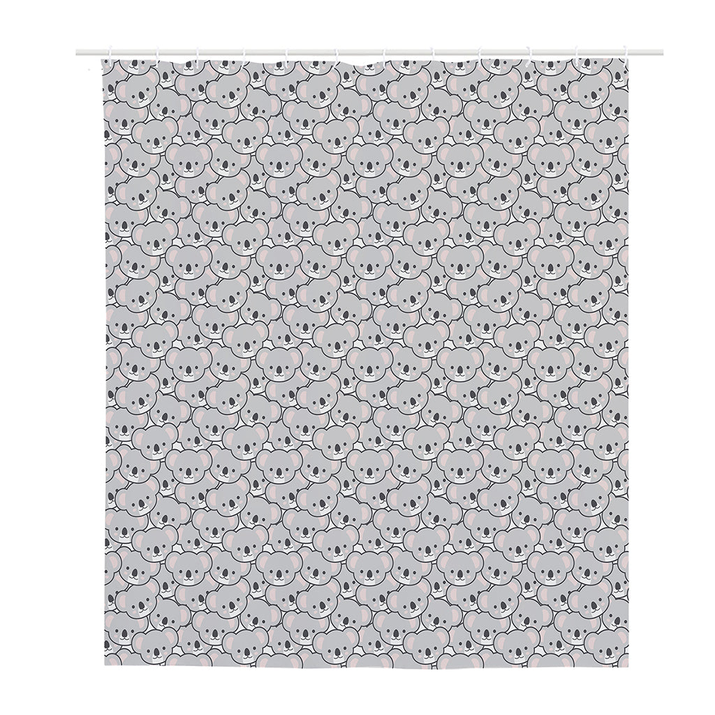 Cartoon Koala Pattern Print Polyester Shower Curtain