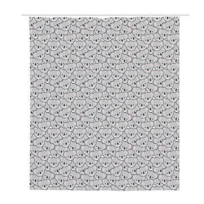 Cartoon Koala Pattern Print Polyester Shower Curtain
