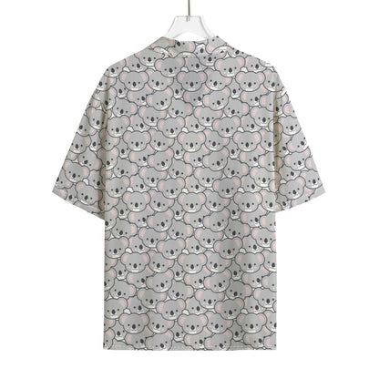 Cartoon Koala Pattern Print Rayon Hawaiian Shirt